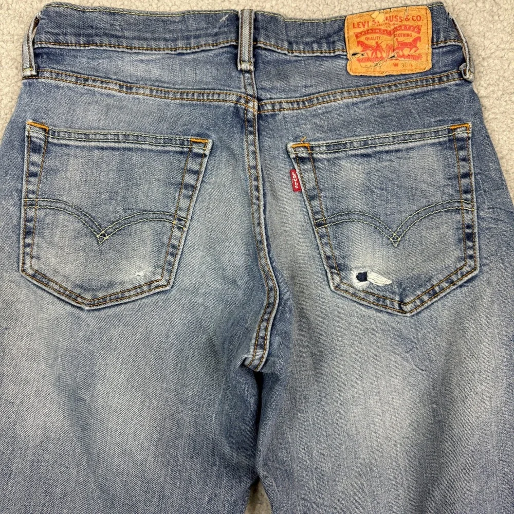 Levi's 511 Slim‎ Fit Jeans, Blue Denim, Distressed, Rips, Casual, Menswear
